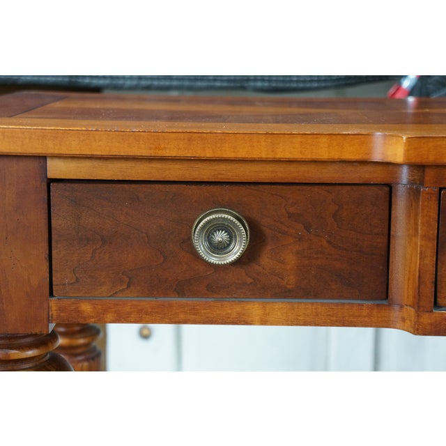 Lexington Neoclassical Cherry Parquetry Breakfront Console Sofa Hall Table 54" For Sale - Image 6 of 18