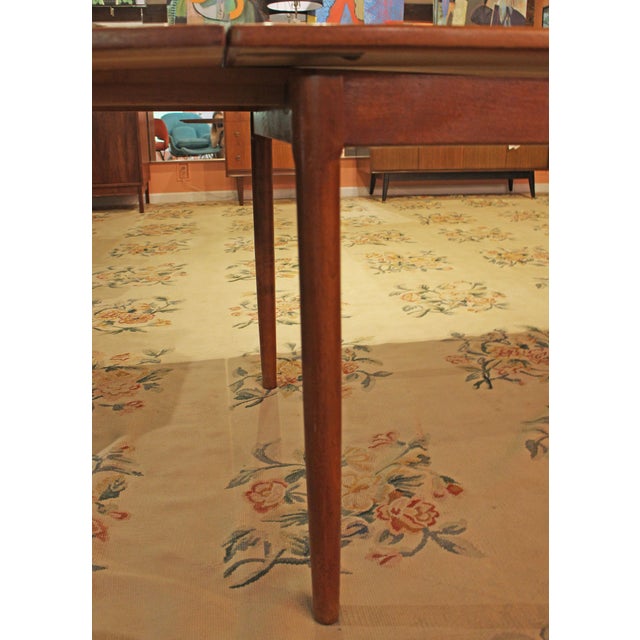 Harry Ostergaard Circa 1960s Mid Century Modern Danish Expanding Dining Table by as Randers For Sale - Image 4 of 6