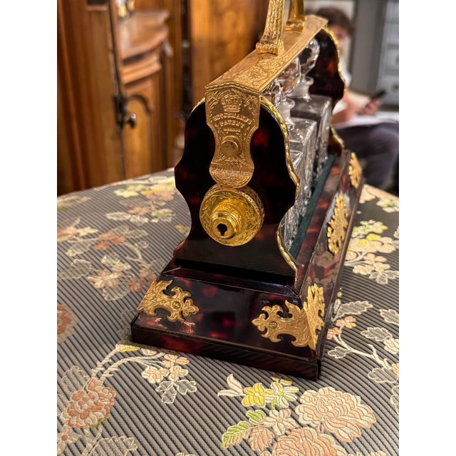 Early 20th Century 19th C. English Tortoise and Bronze Tantalus For Sale - Image 5 of 13