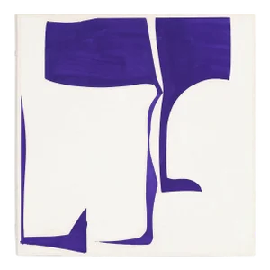 Contemporary Abstract Gouache on Handmade Indian Khadi Paper Painting "Covers 13 - Purple A" by Joanne Freeman