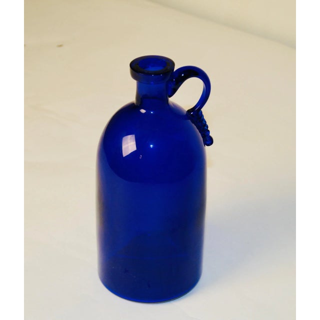 Mid-Century Modern Blue Bottle with Profiled & Polished Edge Attributed to Vittorio Zecchin for A.VE.M, 1940s For Sale - Image 3 of 9