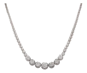 5.5 Carat Diamond White Gold Graduated Riviera Cupcake Tennis Necklace