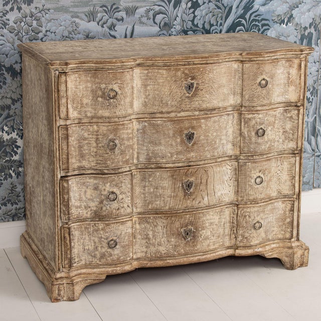 Baroque 18th C. Danish Baroque Arbalète Shaped Commode in Original Patina For Sale - Image 3 of 17