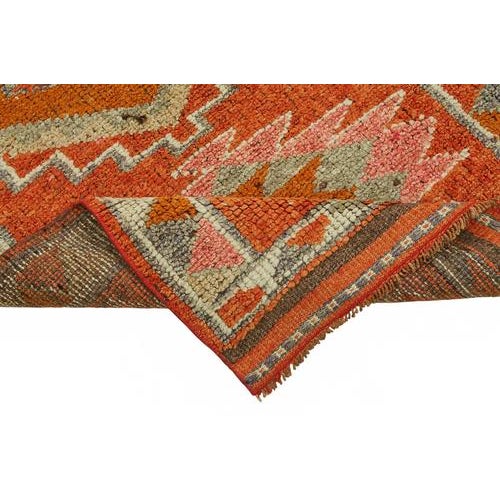 Bohemian Orange Runner Rug For Sale - Image 6 of 7