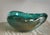 Beautiful Murano hand blown teal green, Bullicante controlled bubbles and gold flecked Italian art glass bowl / dish...