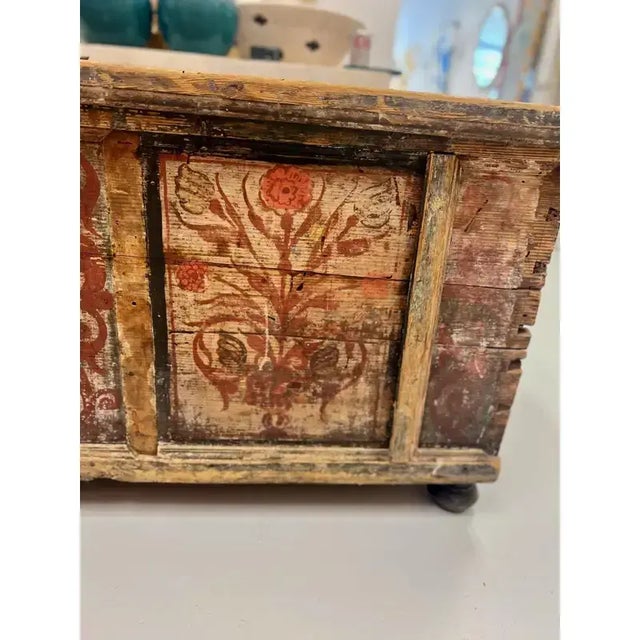 Mid 19th Century 1800s Large Swedish Painted Blanket Chest For Sale - Image 5 of 8