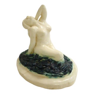 Mid-Century Nude Bather Sculpture in Ceramic For Sale