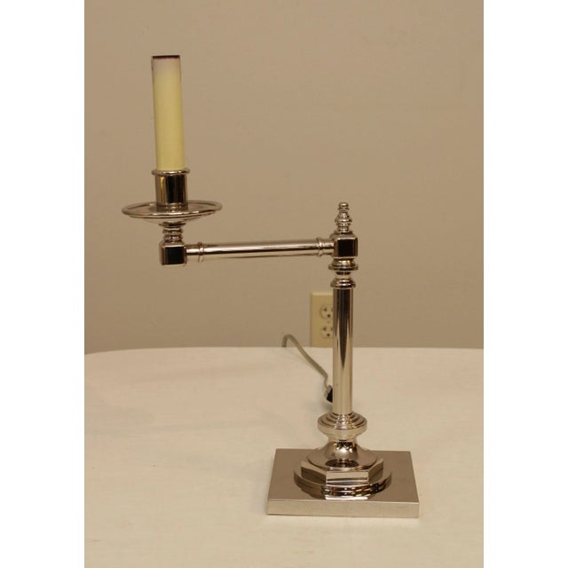 Traditional Vintage Chrome Swing Arm Desk Lamp For Sale - Image 3 of 13