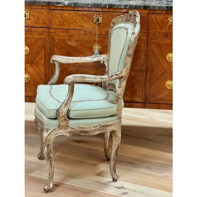 Late 18th Century Venetian Carved, Silver-Gilded Armchair For Sale - Image 6 of 6