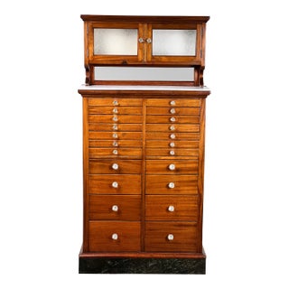 Antique Mahogany Multi-Drawer Dental Cabinet by the American Cabinet Co. C. Early 20th Century For Sale