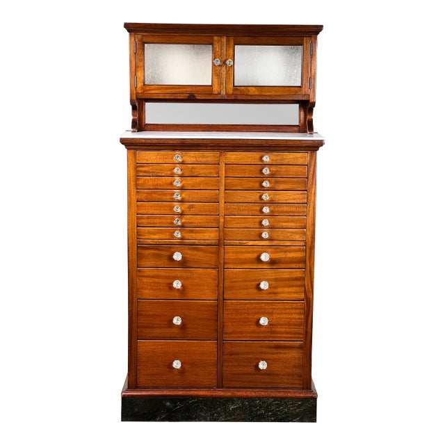 Antique Mahogany Multi-Drawer Dental Cabinet by the American Cabinet Co. C. Early 20th Century For Sale
