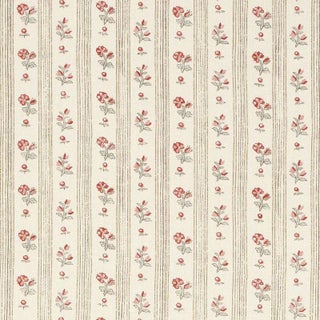 Schumacher Cabanon Stripe Fabric in Rouge For Sale