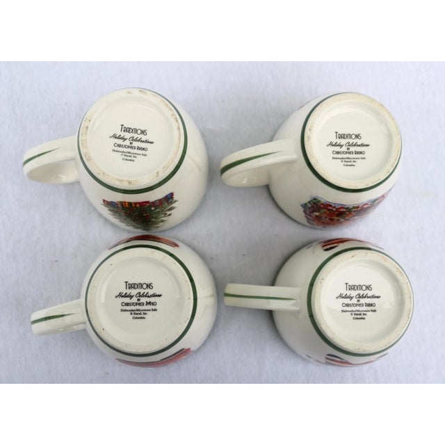 Christopher Radko Traditions "Holiday Celebrations" Christmas Mugs - Set of 4 For Sale - Image 4 of 8