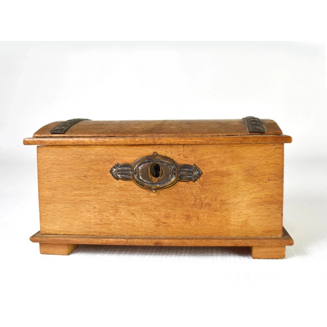 Antique German Iron Cross Wooden Jewelry Trinket Box For Sale - Image 6 of 10