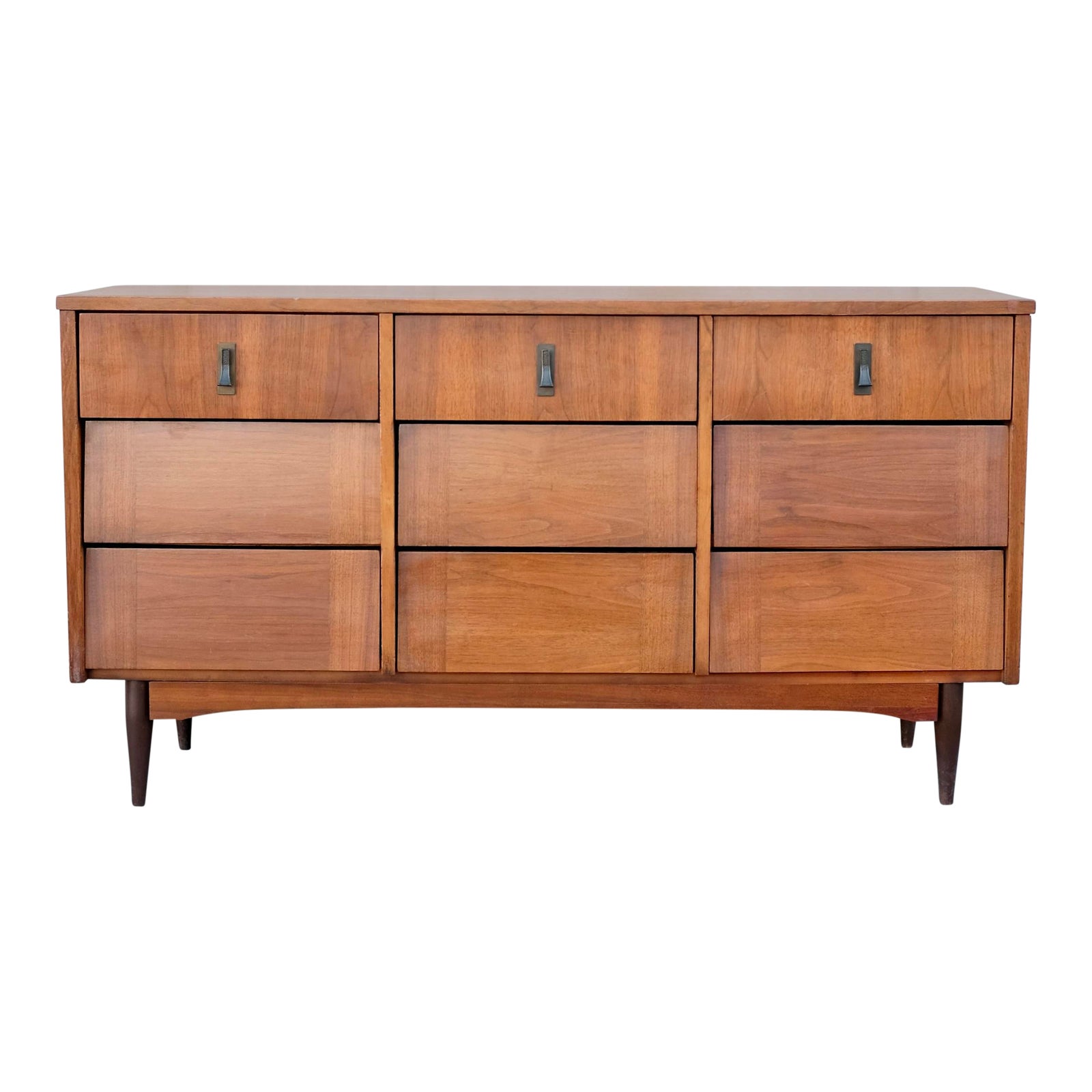 Ward Furniture Nine Drawer Walnut Dresser Chairish