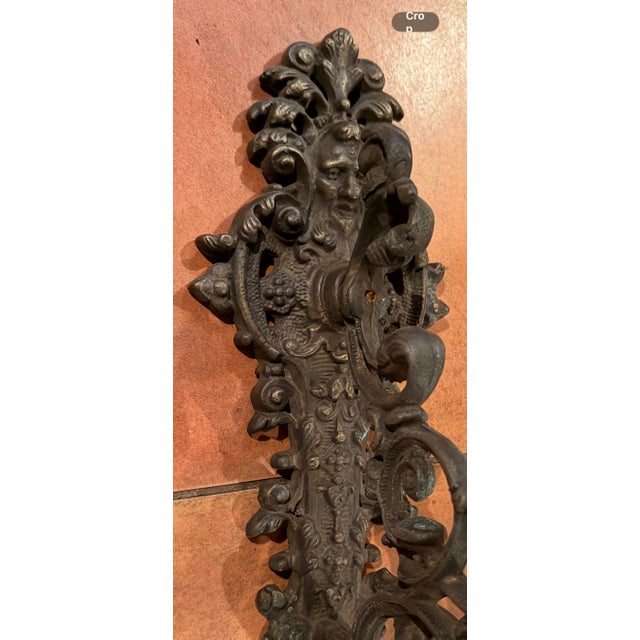 Tuscan Antique Pair of Bronze Cherub Sconces For Sale - Image 3 of 11