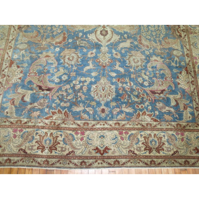 Antique Zabihi Collection Animal Pictorial Persian Tabriz Rug - 9'2" x 12'7" For Sale - Image 10 of 10