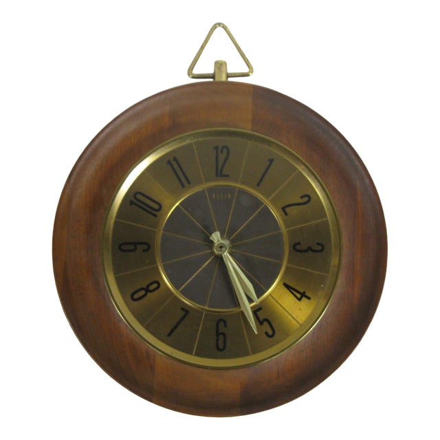 1960s Mid Century Modern Elgin Wall Clock Chairish