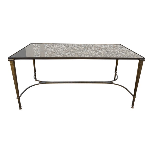 1940s French Louis XVI Style Brass Cocktail Table For Sale