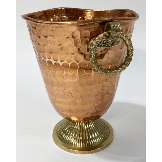 Vintage Hammered Copper and Brass Champagne Bucket For Sale In Kansas City - Image 6 of 10
