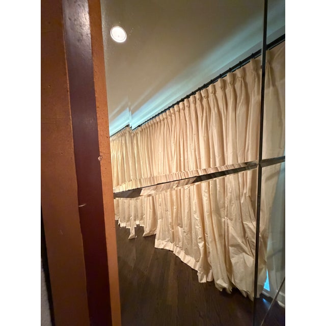 1990s Large Walnut With Gold Accent Beveled Glass Mirror For Sale In Los Angeles - Image 6 of 7
