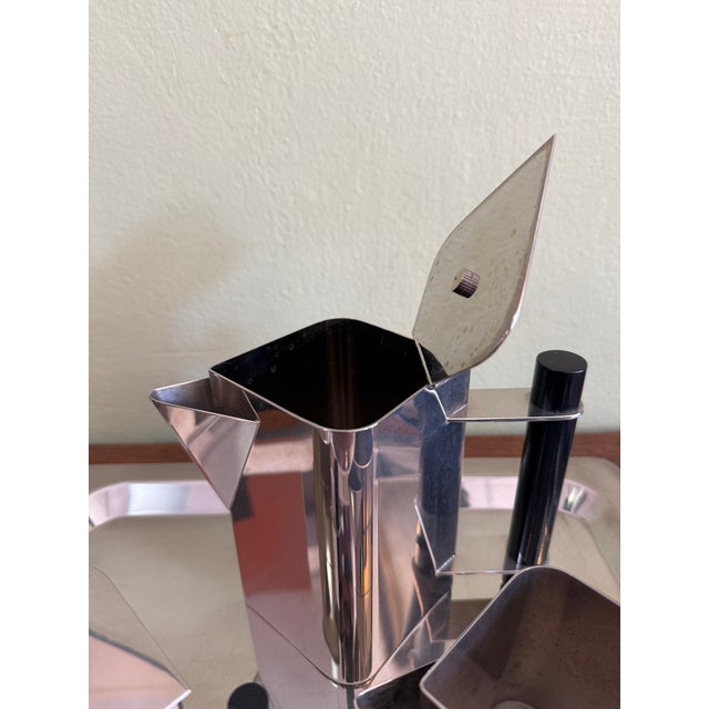 1980s Italian Four Piece Tea Set by Massimo Podesta for Montagnani For Sale - Image 9 of 14