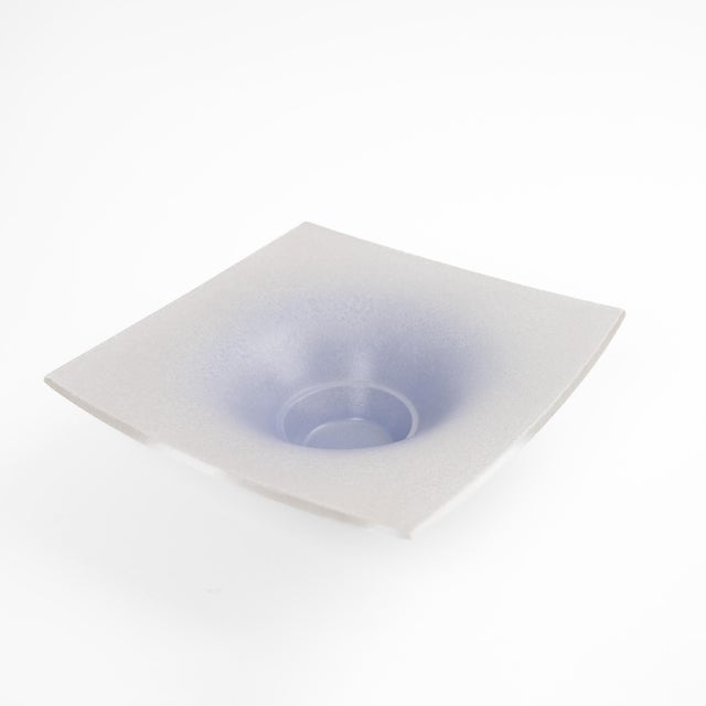 Vintage Japanese Ikebana Vase Purple-to-White Gradient Ceramic Suiban For Sale In New York - Image 6 of 13