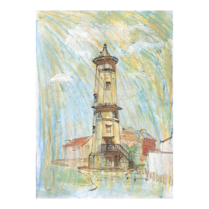 1990 Josie Capstick Harwich High Lighthouse Painting
