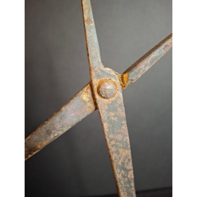 Wood Antique 18th C Wrought Iron Rushlight Candle Holder Hand Forged Early Lighting For Sale - Image 7 of 12