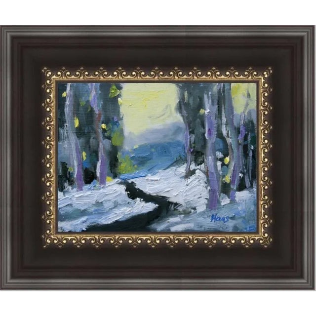 White "Last Light" Contemporary Winter Landscape Oil Painting For Sale - Image 8 of 12
