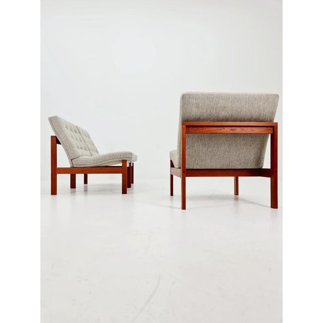Mid-Century Danish Teak Lounge Chairs by Ole Gjerlov Knudsen and Torben Lind for France and Son, 1960s For Sale - Image 9 of 18