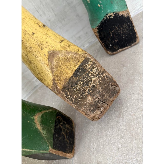 Mid 20th Century Mid-Century Colorful Vintage Wooden English Playground Games Markers- A Set of 5 For Sale - Image 5 of 12