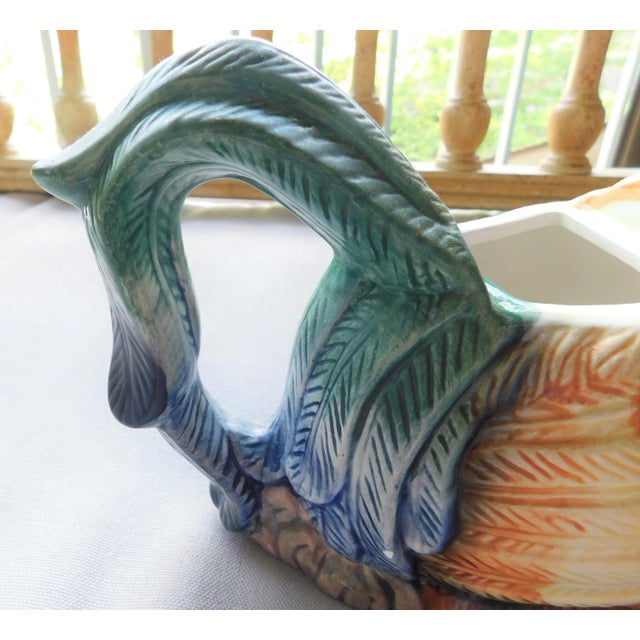 Vintage Colorful Ceramic Rooster Teapot For Sale - Image 9 of 11