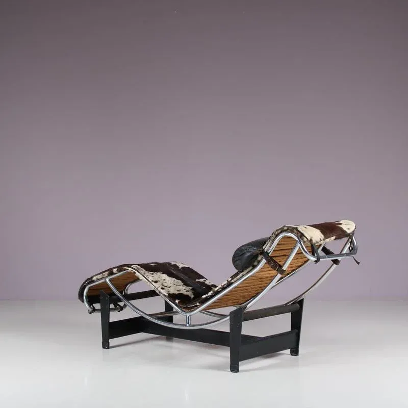 Early LC4 Chaise Longue by Le Corbusier, Pierre Jeanneret, and