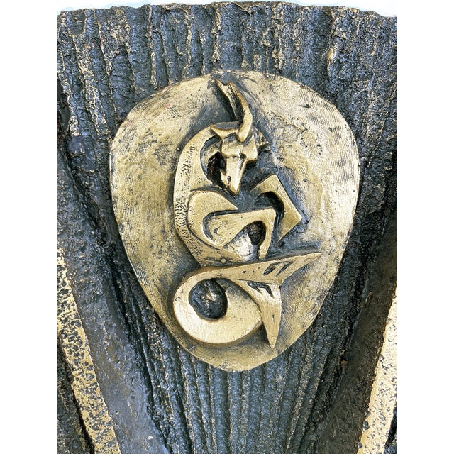 20th C. Mid-Century Modern Brutalist Fiberglass Zodiac Wall Sculpture, J. Segura For Sale In Miami - Image 6 of 10