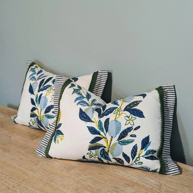 2020s Schumacher Citrus Garden Lumbar Pillow Covers- Set of 2 For Sale - Image 5 of 6