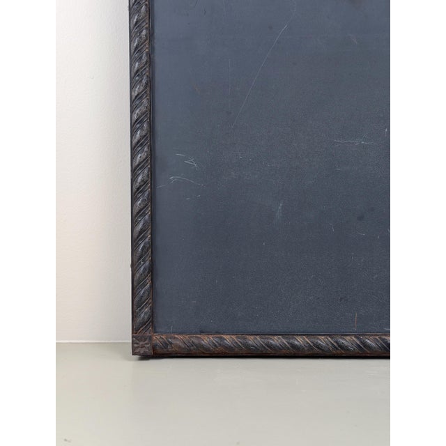 Vintage Spanish Revival Real Slate Chalkboard | Gothic Cross Wrought Iron Frame For Sale - Image 4 of 10