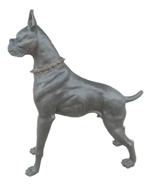 Enormous Bronze Boxer Dog, Great Home Ornament