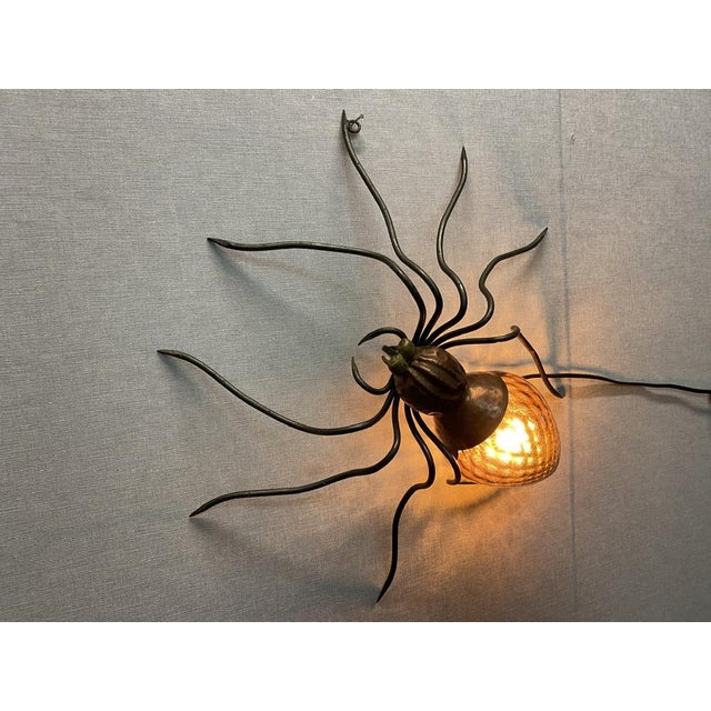 Mid-Century Modern Italian Metal and Glass Spider Wall Lamp, 1950s For Sale - Image 14 of 18