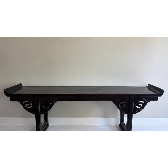 Antique Asian Wood Console - side drawer on each end.