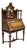 Antique Victorian Burl Walnut Slant Front Secretary Writing Desk With Mirror For Sale