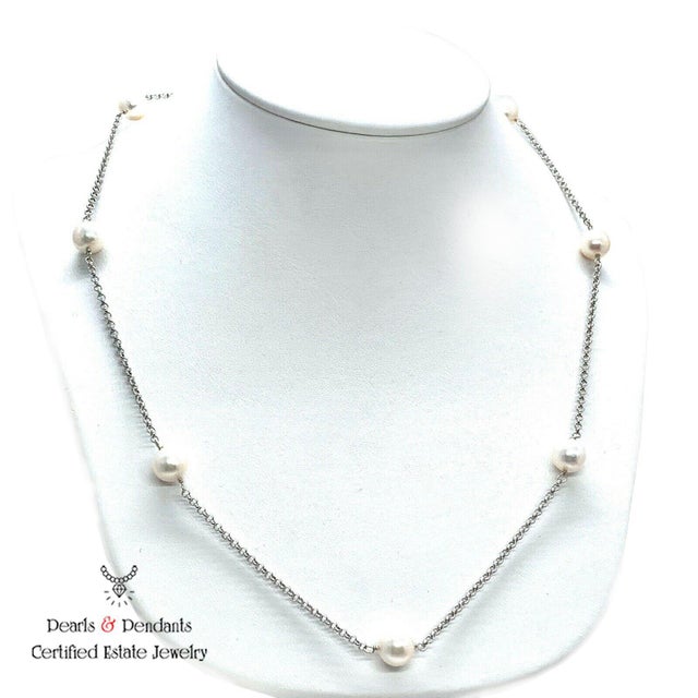 White Akoya Pearl Necklace 14k Gold Women Certified For Sale - Image 8 of 8