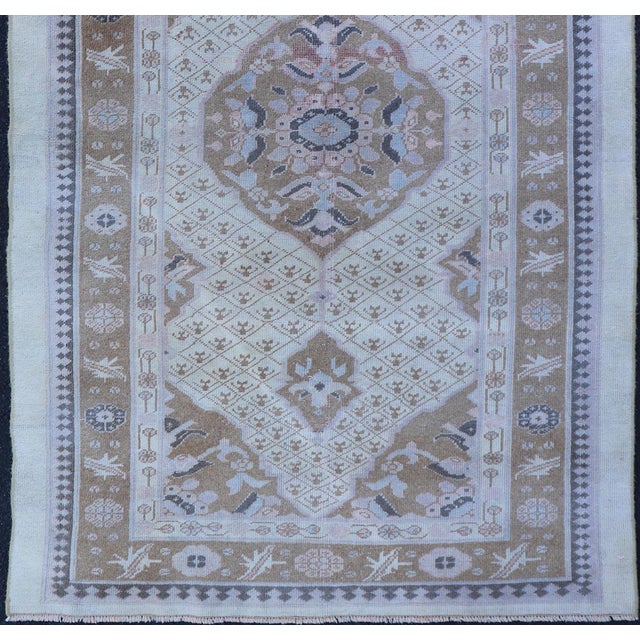 Tribal Antique Persian Serab Small Rug in Brown, Tan and Neutrals 3'1 X 5'6 For Sale - Image 3 of 13