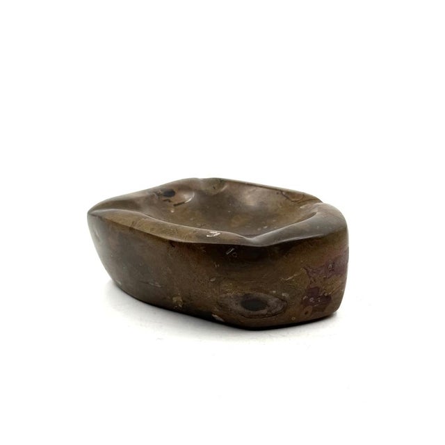 Fossil Brown Marble Ashtray Bowl, France, 1970s For Sale - Image 9 of 13