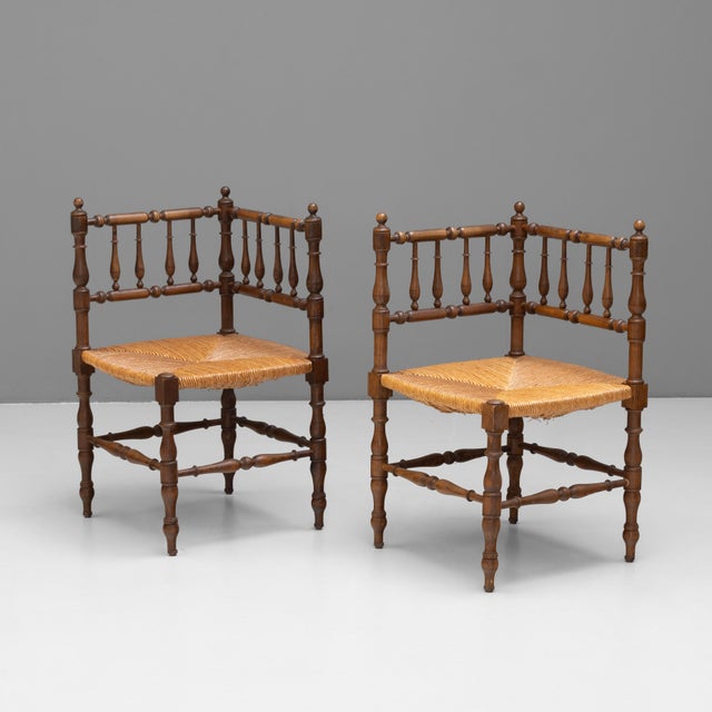Vintage Corner Chairs, 1920s, Set of 2 For Sale - Image 3 of 8