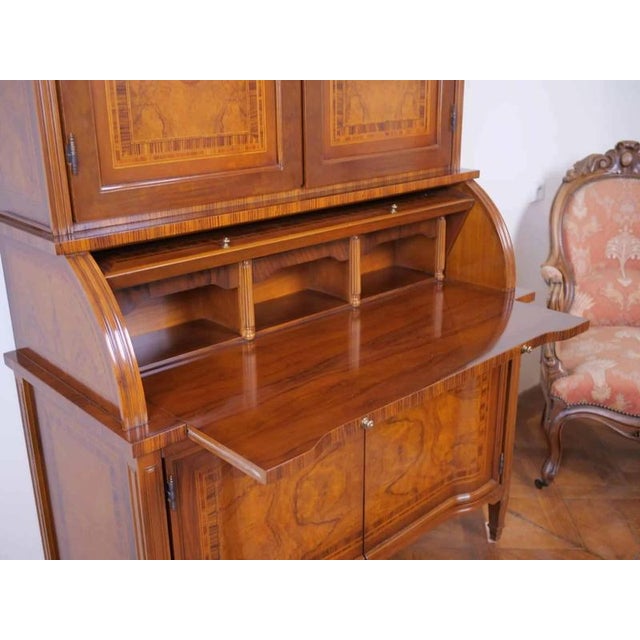 Inlaid Secretary with Bookcase and Writing Desk For Sale - Image 10 of 15