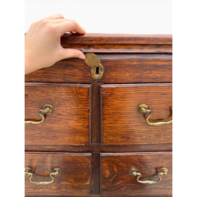 English George III Oak Dresser With Original Brass Pulls, Circa 1800 For Sale - Image 9 of 12