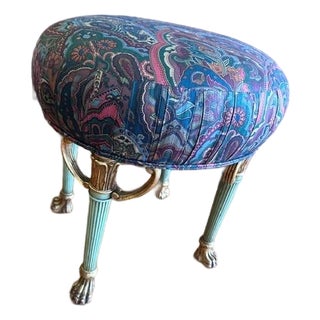 1990s French Neoclassical Style Vanity Stool For Sale