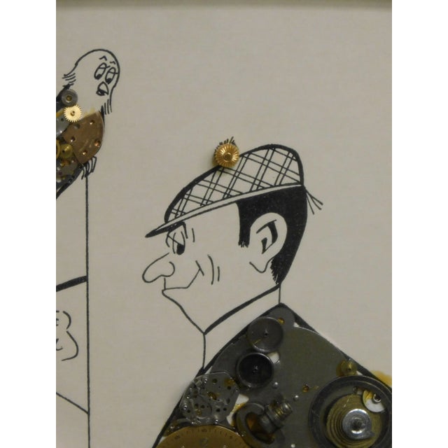 Framed Horological Collage Signed G. Burgess, London. Golfer at 18th Hole With Birdie For Sale - Image 12 of 13