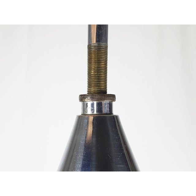 Metal Chrome-Plated and Opaline Glass Pendant Lamp by Otto Müller for Megaphos, 1930s For Sale - Image 7 of 18